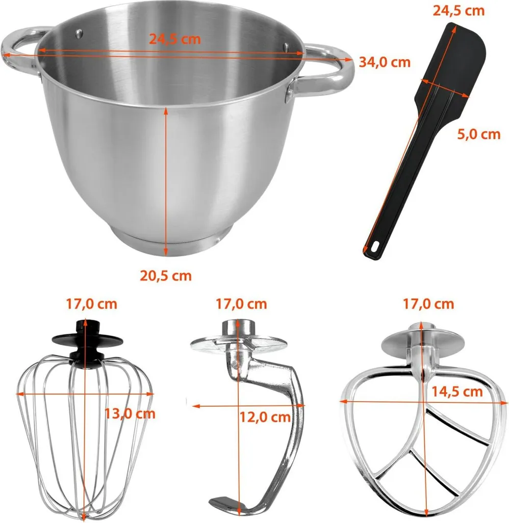 Syntrox Küchenmaschine Knetmaschine Mit Fleischwolf Und Mixer - Rot – Bild 17