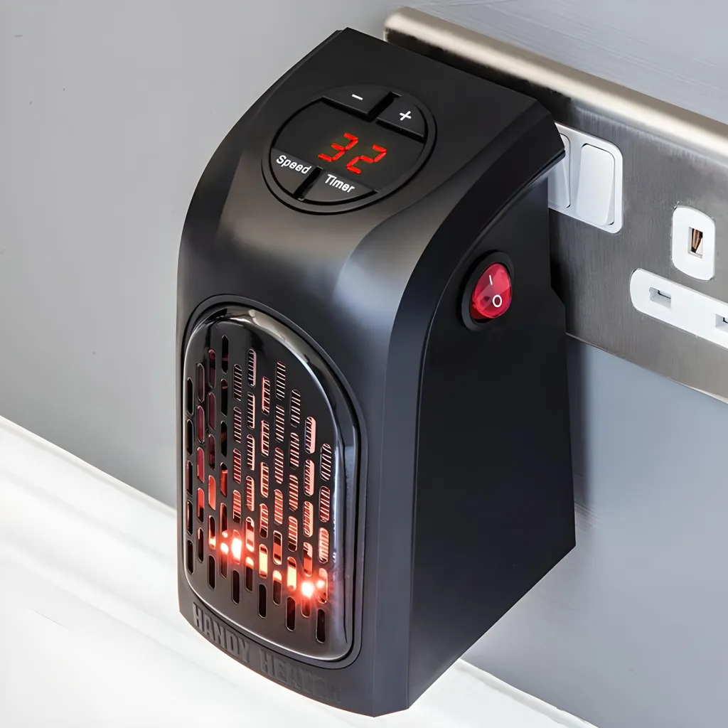 350W Steckdosen Heizlüfter Mini Heizung Elektroheizer Keramik Heizgerät Energiesparend Lufterhitzer Plug Heater Energie Sparen 220V Schwarz Retoo – Bild 4