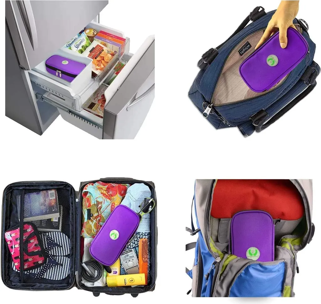 Insulin Kühltasche Reise Tasche - Medikamente Diabetiker Isoliert Tragbaren Kühler Tasche Für Insulin Pen Und Diabetes Kühltasche (Lila) – Bild 5