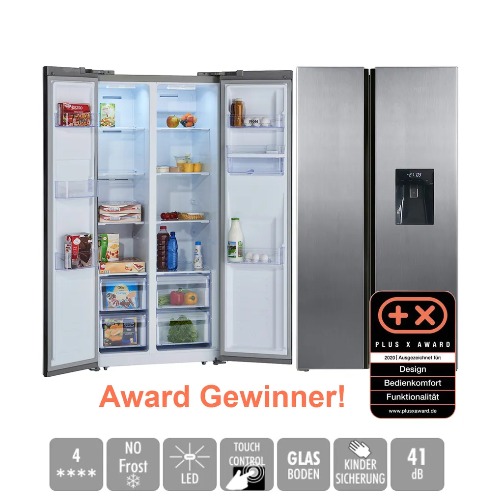 PKM Side By Side Kühl-Gefrierkombination Inkl. Wasserspender SBS472.4 NFWDIX