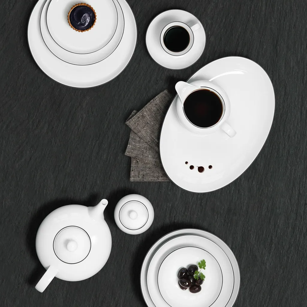 Seltmann Weiden Kaffeeservice Lido Schwarz Mit Farbrand Zeitlos – Bild 14