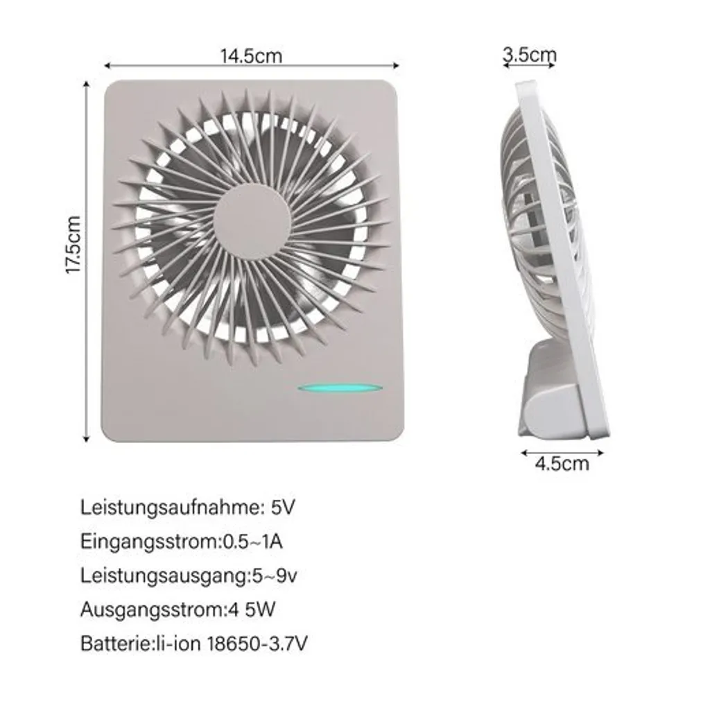 BIGTREE Tischventilator Leiser USB Tischventilator Wiederaufladbarer Ventilator – Bild 2