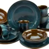 CreaTable 22861 Kombiservice Mallorca Für 4 Personen, Steinzeug, Mehrfarbig (1 Set, 16-teilig)