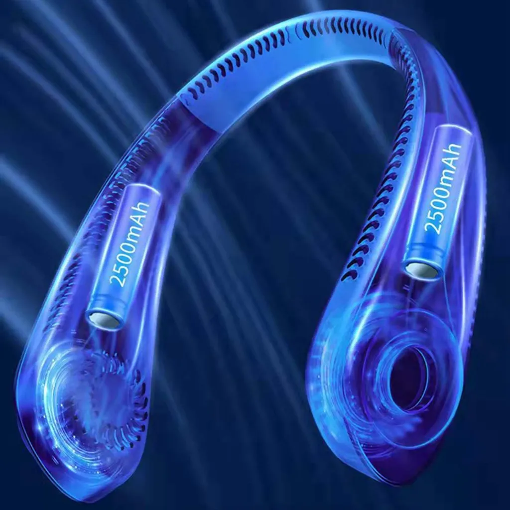 Flexibler Halsventilator, Leiser Blattloser Sportventilator, USB Drehbarer Nackenkühler Zum Aufhängen Für Outdoor Sportarten, Weiß – Bild 8