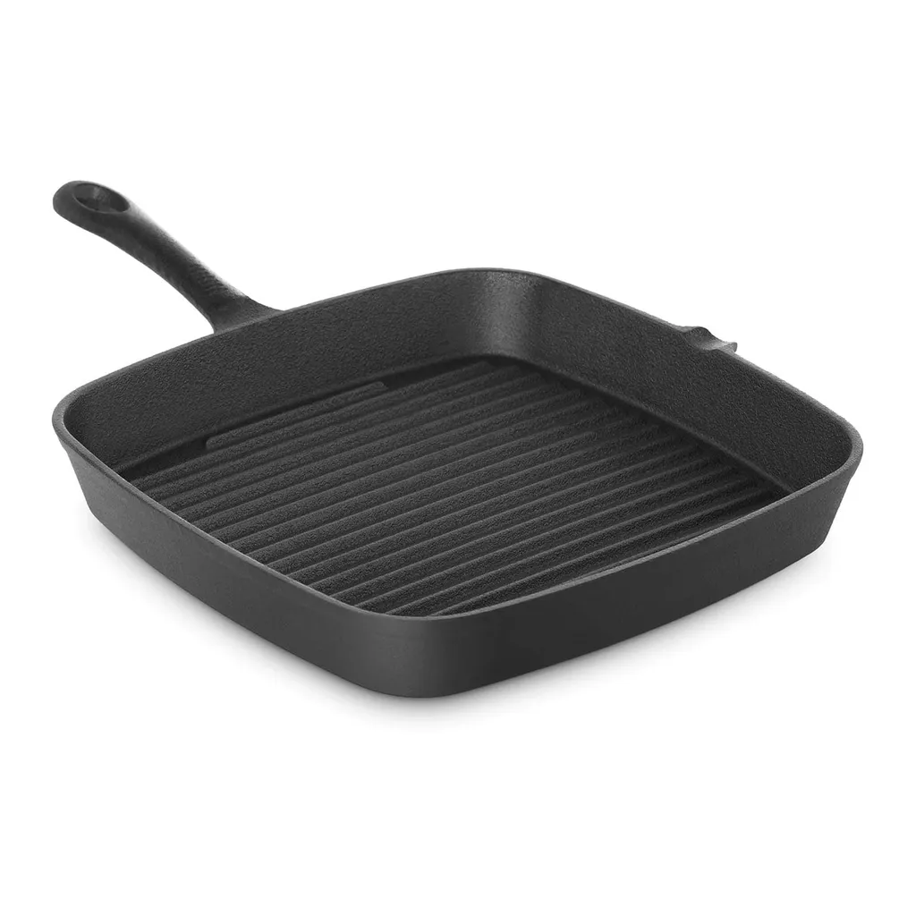 Grillpfanne Gusseisen Steakpfanne Bratpfanne Riffelboden Induktion 24 X 24 Grill