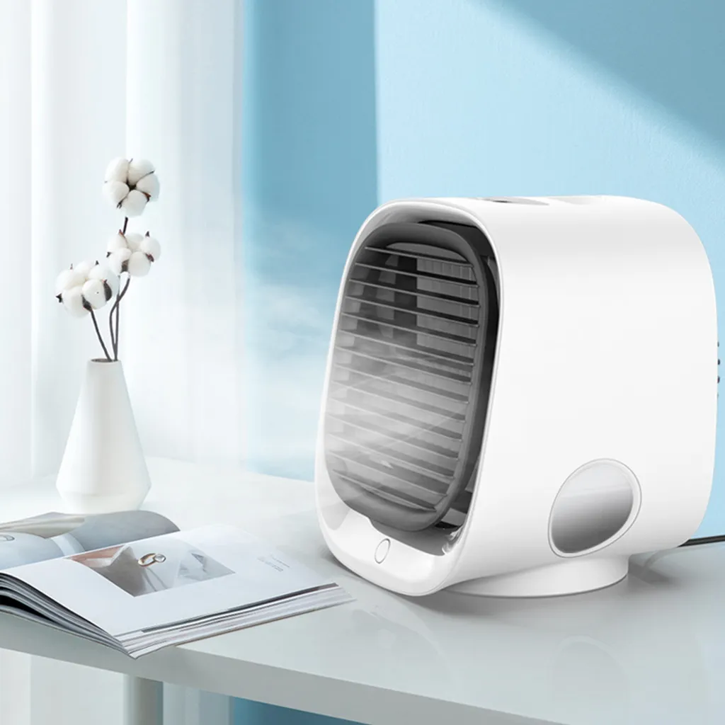 Mini Luftkühler, Tragber Mobile Klimageräte, 3 In 1 Mini Air Cooler, USB Ventilator, 3 Kühlstufen Mit LED Nachtlicht Für Zu Hause, Büro, Auto, Hotel, Garage, Camping – Bild 7