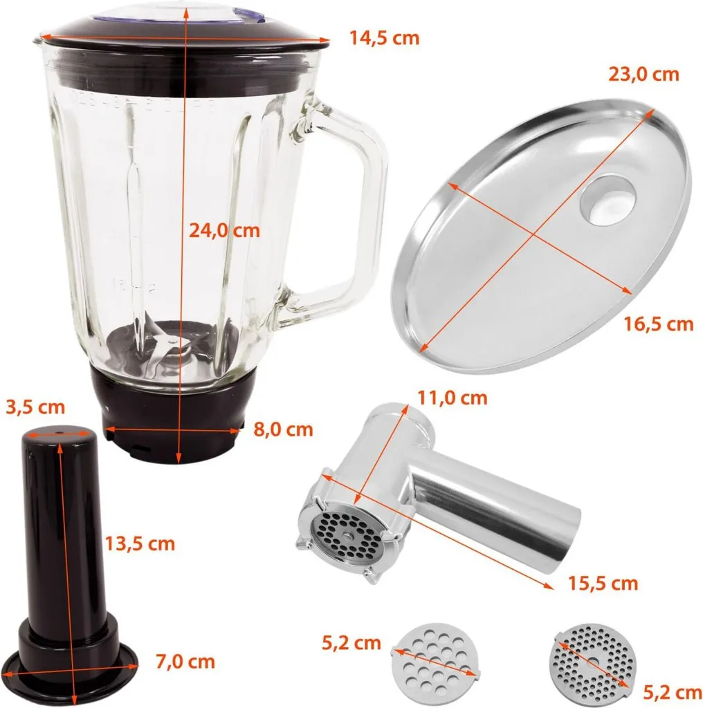 Syntrox Küchenmaschine Knetmaschine Mit Fleischwolf Und Mixer - Rot – Bild 14