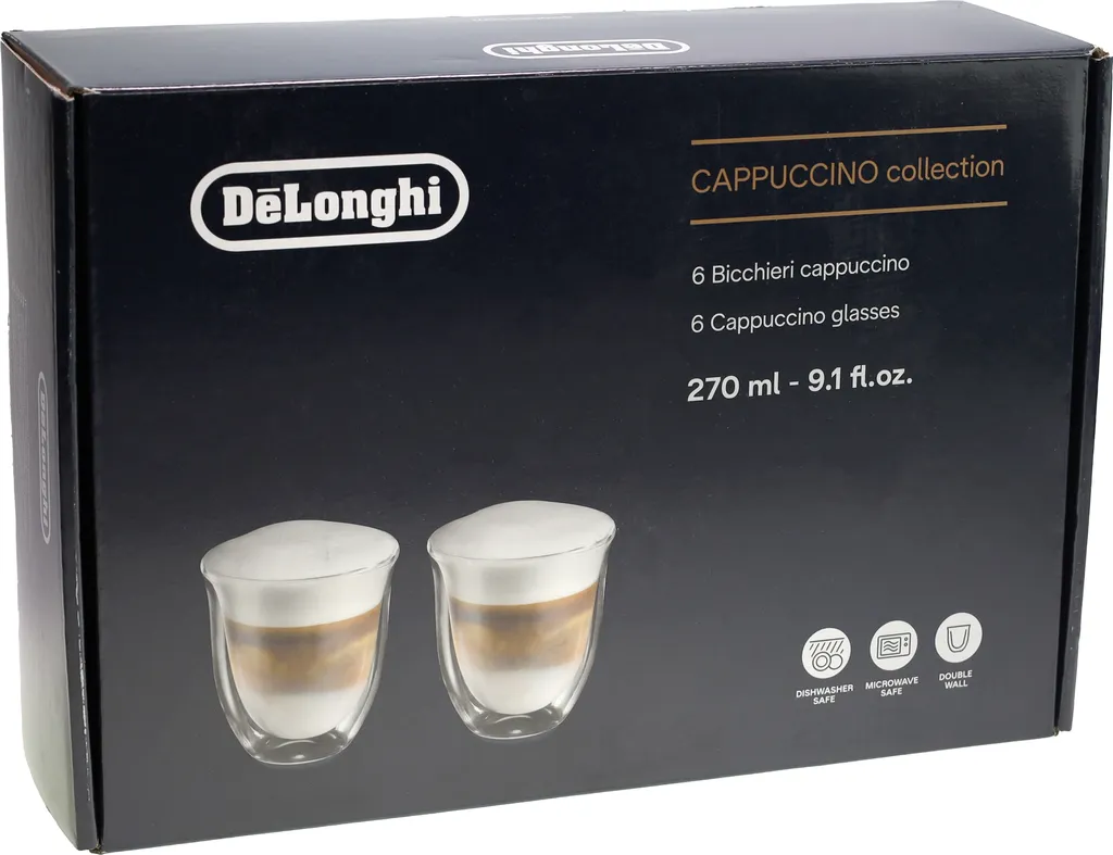 De'Longhi Delonghi Creamy Collection Box 6er Set Cappuccino Gläser DLSC301 (1er Pack) – Bild 6