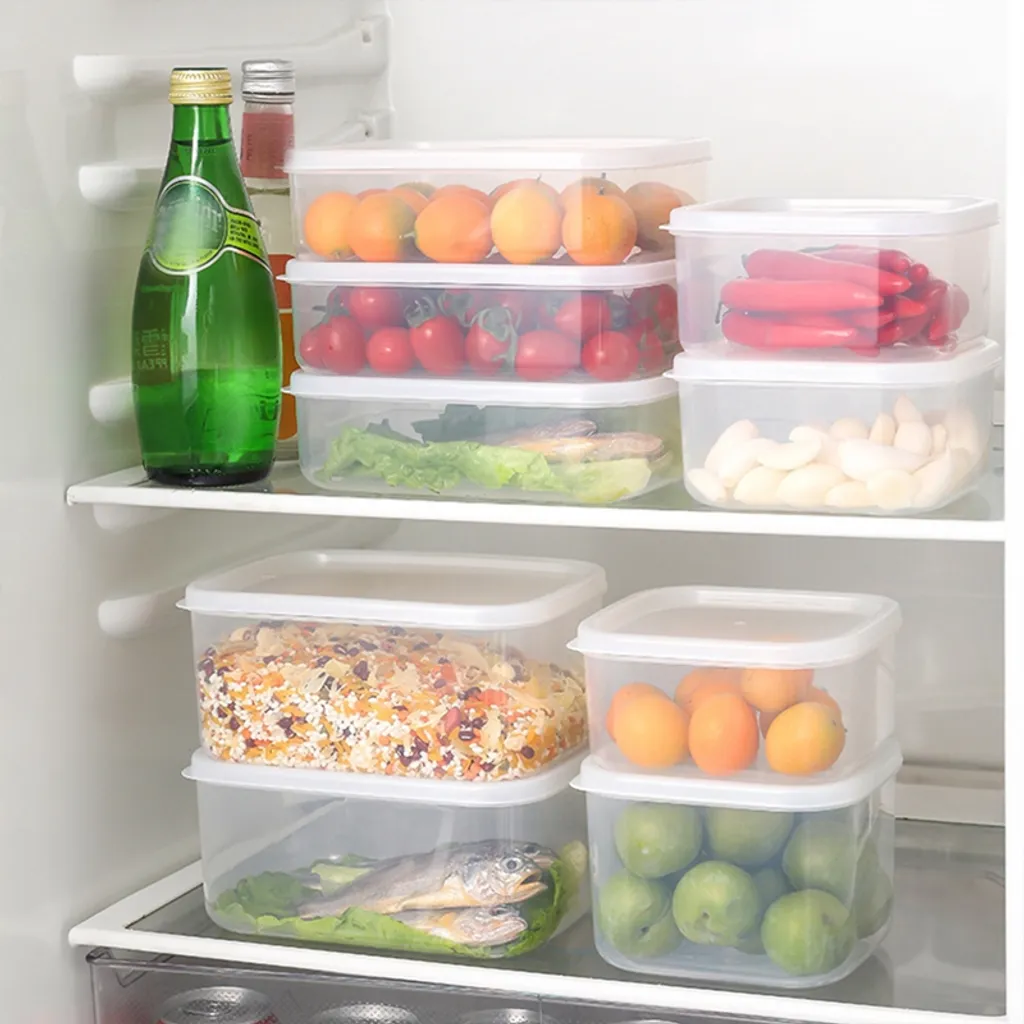 4 Stück/Set Lebensmittel Frisch Aufbewahren Aufbewahrungsbox Lebensmittelbehälter Frischhaltedosen Küchenaufbewahrung Mit Deckel,Mikrowellen- Und Spülmaschinengeeignet