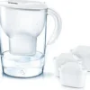 Brita Fill & Enjoy Starterpaket Marella Cool, Gesamtvolumen 2,4 L (gefiltertes Wasser 1,4 L), Incl. 3 Kartuschen MAXTRA+ , Farbe Weiß
