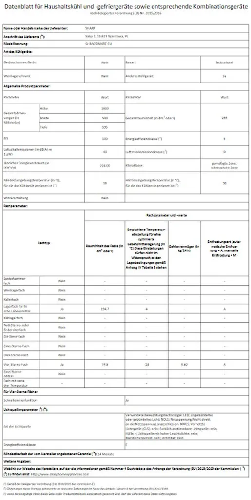 Sharp - SJ-BA05IMXRE-EU - Kühl-Gefrierkombination - Rot - NoFrost – Bild 4