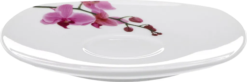 Kaffeeservice 18-tlg. Kyoto Orchidee Leicht Eckig Porzellan Für 6 Personen Weiß MitNachbildung – Bild 6