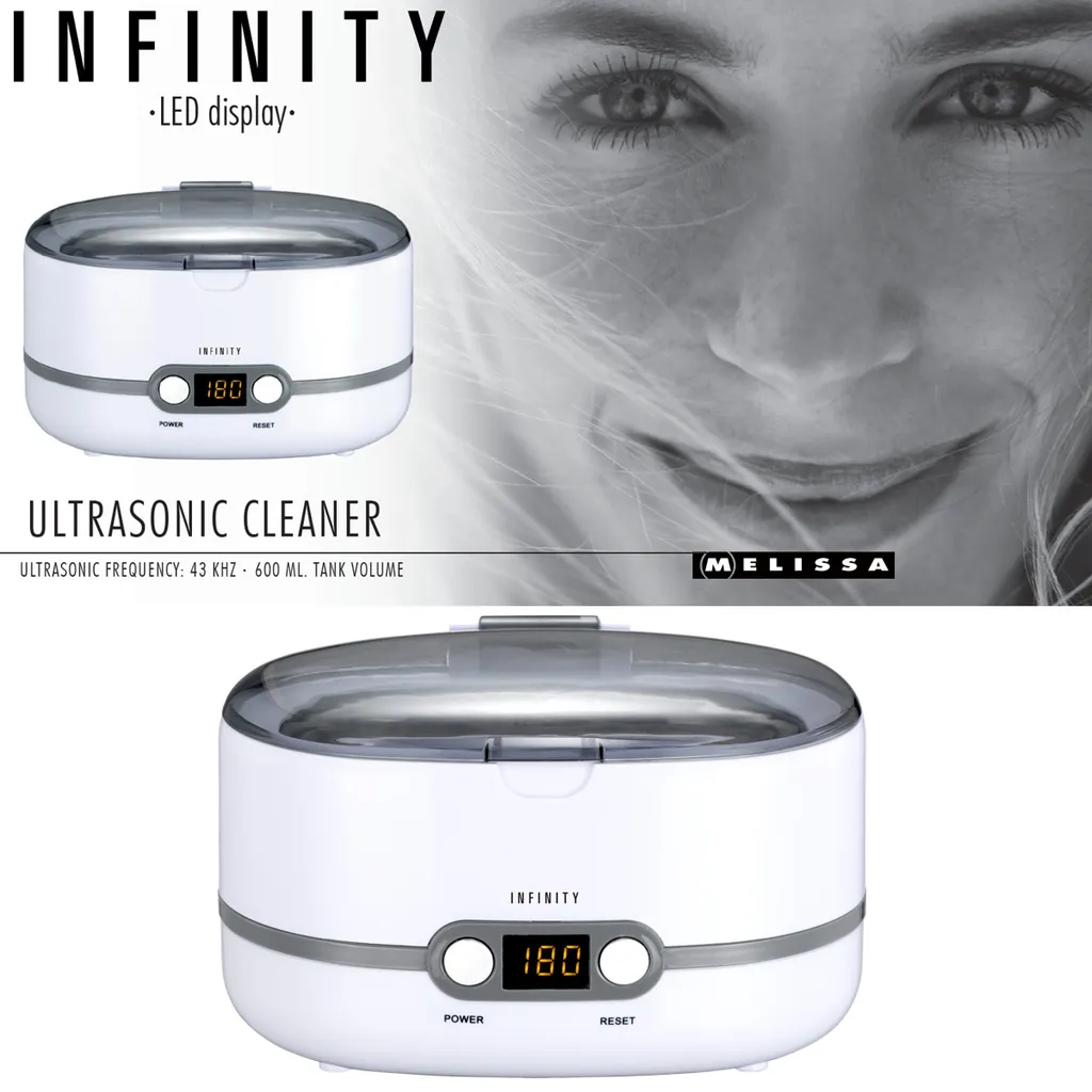 Melissa „INFINITY“ 16800031 UV-Sterilisator Ultraschall ReinigerDigitaler Ultraschallreiniger Reinigungsgerät Mit Timer Für Brillen Schmuck, 600ml – Bild 5