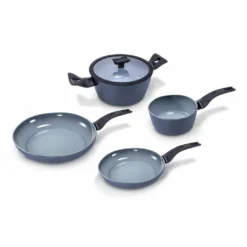 Moneta Aria Kochset, 5-tlg., Kochtopf, Bratpfanne, Topf, Pfanne, Stieltopf, Deckel, Aluminium, 0014126573