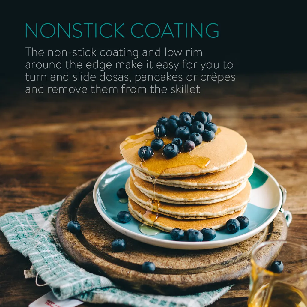 Navaris Crêpespfanne Pfannkuchenpfanne Palatschinkenpfanne - 26cm Pfanne Für Crêpes Pancakes - Alle Kochflächen - Antihaftbeschichtung – Bild 3