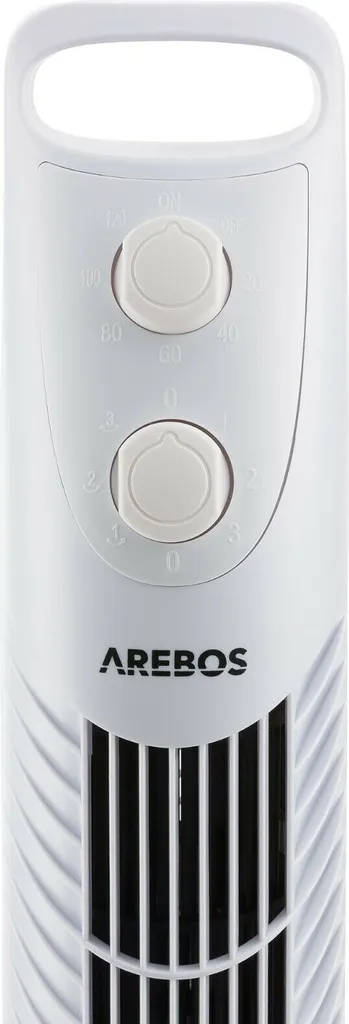 AREBOS Turmventilator Mit Timer, 40 Watt, 75°-Oszillation, Ventilator Mit 3 Geschwindigkeitsstufen, , Weiß – Bild 10